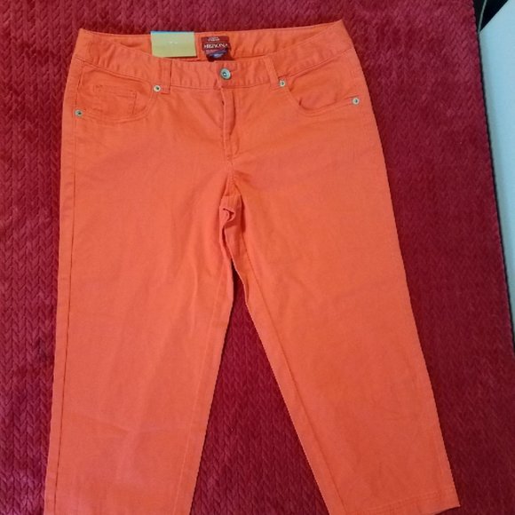 Merona Pants - Merona Orange Stretch, FIT 3, Size 6, Capri Pants